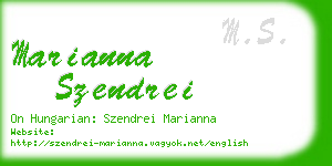 marianna szendrei business card